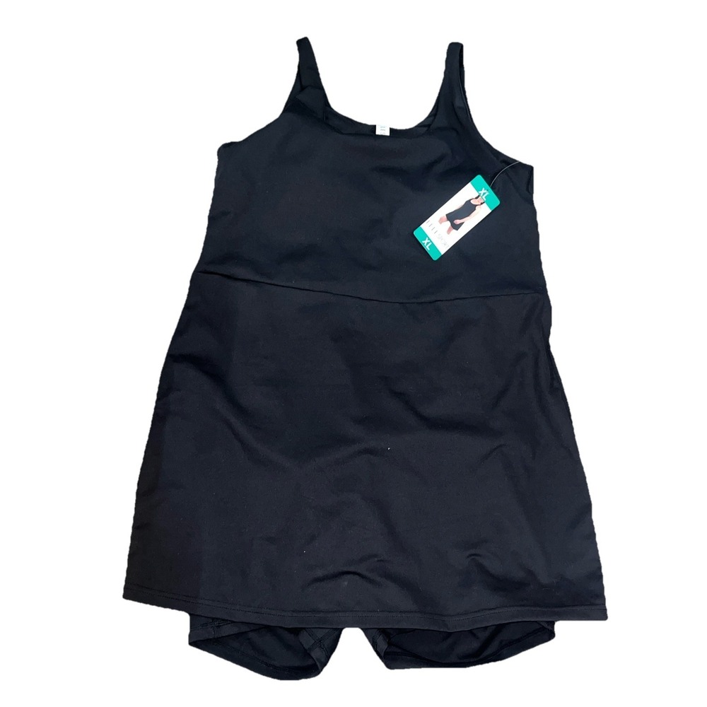 NWT Women's Black ELLE SPORT Tennis Sports Dress W/ Shorts‎ *Large*